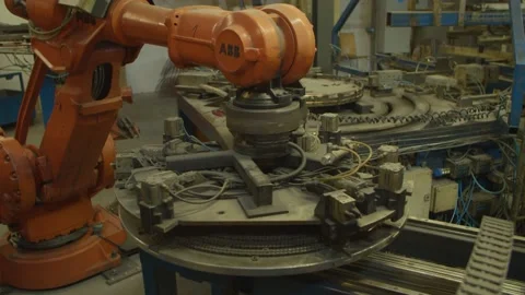 Robotic arm working with details in smart warehouse Stock Footage 153470990