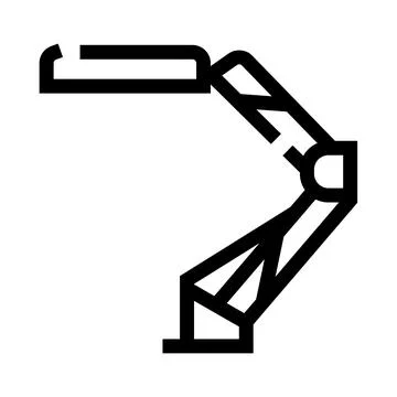 Robotic arm working process automation line icon 스톡 일러스트