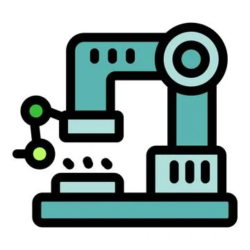 Robotic arm working on production line processing materials Stock Illustration