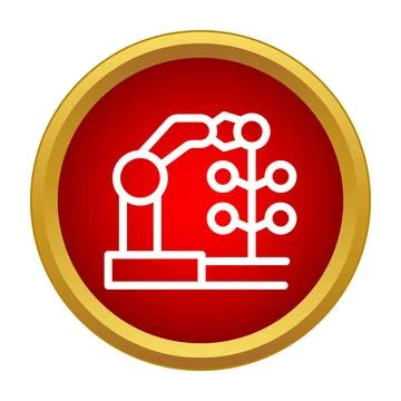 Robotic arm working on production line icon concept Stock Illustration