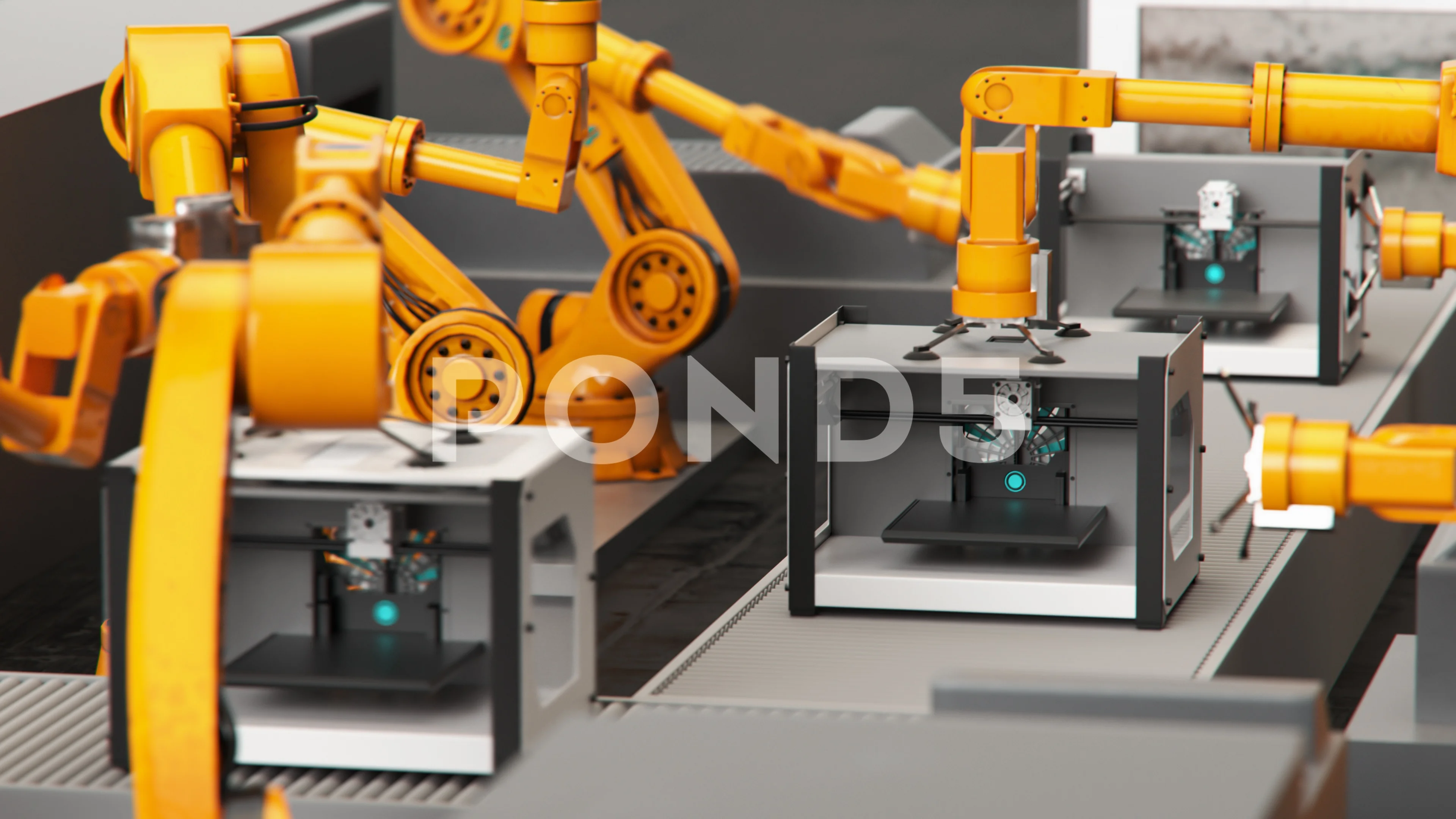 Robotic arms assembly line Stock Video | Pond5