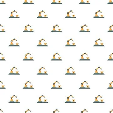 Robotic arms seamless pattern representing industrial automation technology イラスト素材