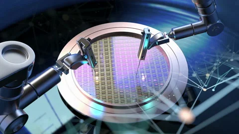 Robotic arms for semiconductor manufacturing Stock Footage 168118046
