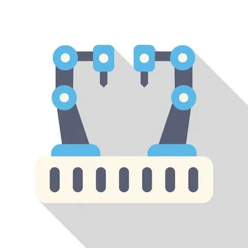 Robotic arms working together in a modern factory production line イラスト素材