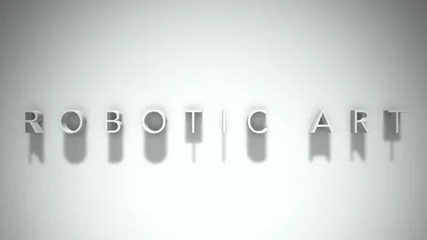 Robotic art 3D title animation with shadows on a white background Stock Footage 296807044