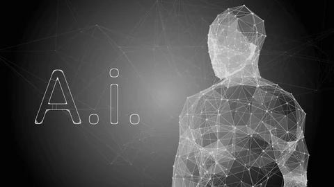 Robotic Artificial intelligence AI deep learning computer program technology Stock Footage 80660324