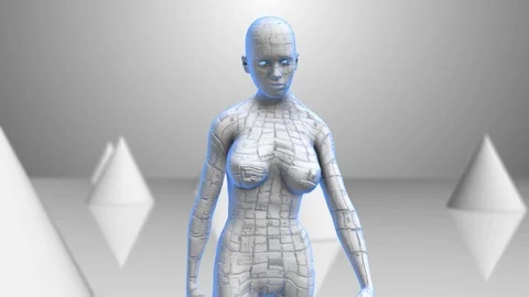 Robotic Artificial intelligence AI deep learning computer program technology Stock Footage 88341397