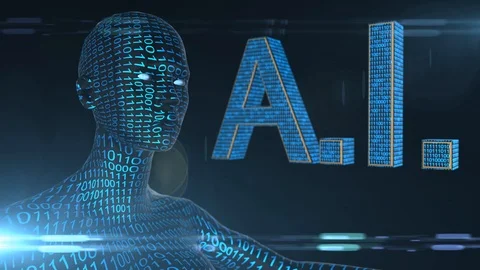 Robotic Artificial intelligence AI deep learning computer program technology Stock Footage 97200361