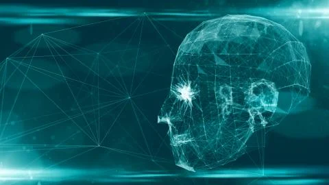 Robotic Artificial intelligence AI deep learning computer program technology Illustrazione stock