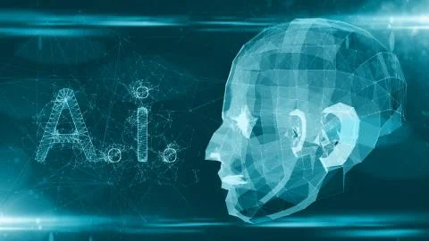 Robotic Artificial intelligence AI deep learning computer program technology Stock Illustration