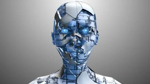 Robotic Artificial intelligence AI deep learning computer program technology Stock Illustration