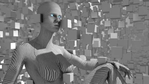 Robotic Artificial intelligence AI deep learning computer program technology Stock Illustration