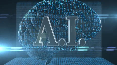 Robotic Artificial intelligence AI deep learning computer program technology Stock Illustration