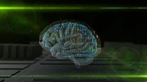 Robotic Artificial intelligence AI deep learning computer program technology Illustrazione stock