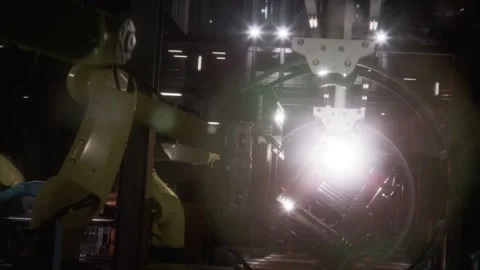 Robotic artificial intelligence intervenes in complex industries efficiently Stock Footage 290324857