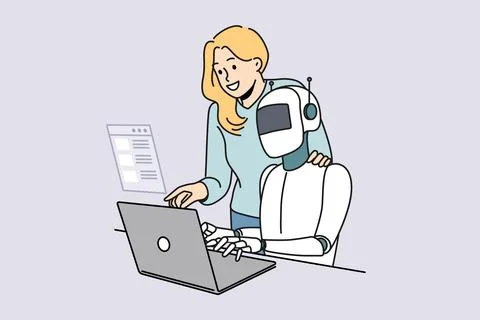 Robotic assistant test and search program bugs Illustrazione stock