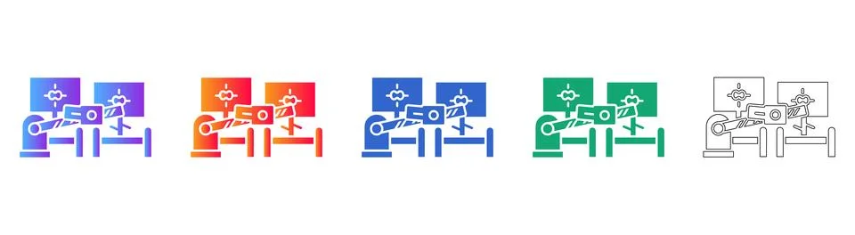 Robotic Automation and Security Analysis Icons 库存插图