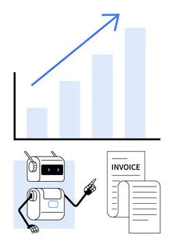 Robotic Automation Boosting Invoice Processing Efficiency Represented by Gr.. Stock Illustration