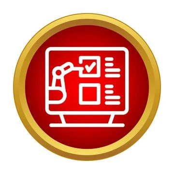 Robotic automation controlling quality on a computer screen イラスト素材