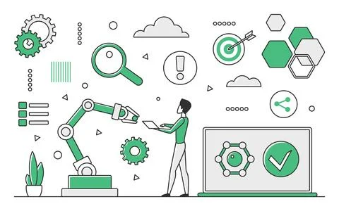 Robotic automation process Stock Illustration