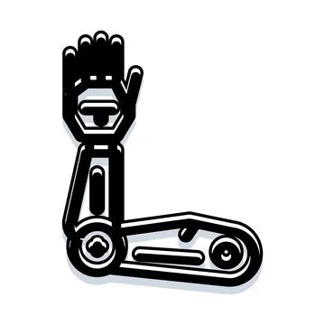 Robotic bionic arm extending showing advanced technology Stockillustratie