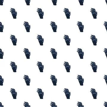 Robotic bionic hands seamless pattern background design Stock Illustration