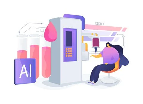 Robotic Blood Sampling Device abstract concept vector illustration. Stock Illustration