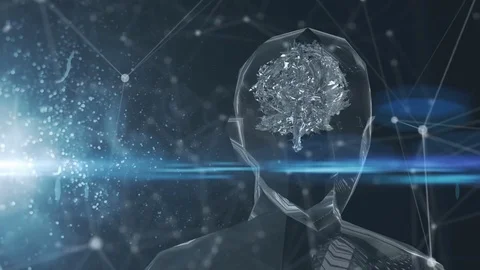 Robotic brain artificial intelligence AI deep learning computer Stock Footage 85333028