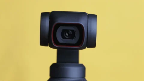 The Robotic Camera Rotates in Different Directions. Security and Object Tracking Stock Footage 146587170