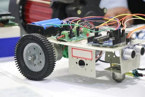 Robotic car made from a programmable micro controller Foto stock