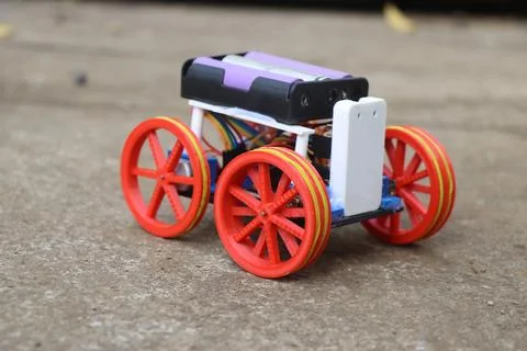 Robotic car model working prototype that can be controlled remotely Stock Photos