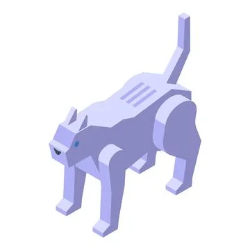Robotic cat prowling, exploring the future of feline companionship Stock Illustration