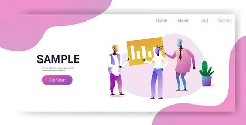 Robotic characters analyzing financial graph artificial intelligence technology Illustrazione stock