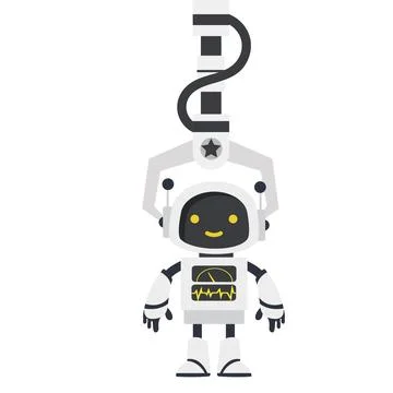 Robotic claw choosing Ai robot Stock Illustration