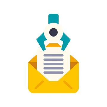 Robotic claw extracting message from email envelope Stock Illustration