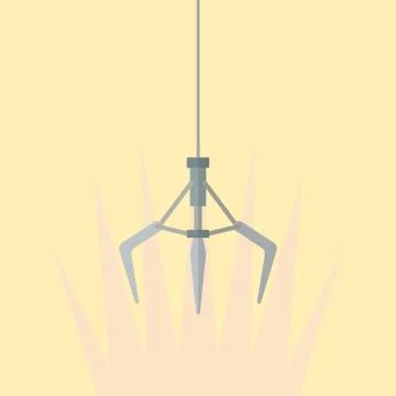 Robotic claw in flat style Stock Illustration