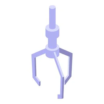 Robotic claw gripper picking up object isometric icon Stock Illustration