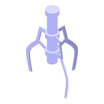 Robotic claw gripping in isometric view for arcade games Stock Illustration