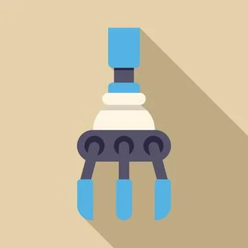 Robotic claw icon vector with a long shadow Stock Illustration