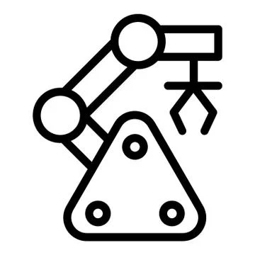 Robotic claw line icon. Mechanical hand vector illustration isolated on white Stock Illustration