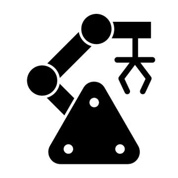 Robotic claw solid icon. Mechanical hand vector illustration isolated on white Stock Illustration