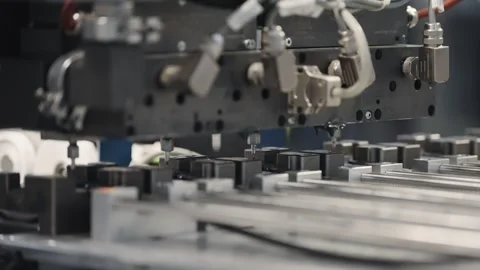 Robotic connector molding cable manufacturing process in advanced industrial  Stock Footage 331248147