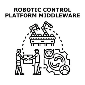 Robotic control platform middleware integrating human and machine Stock Illustration