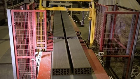 Robotic conveyor. Bricks production Stock Footage 72703664