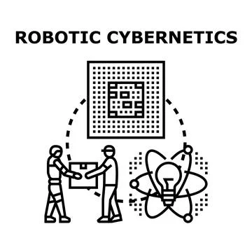 Robotic cybernetics, technology innovation, developing artificial intelligenc Stockillustratie