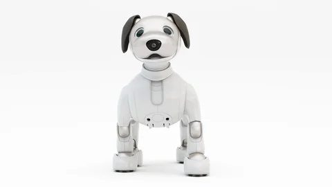 Robotic dog Aibo. Robot. 3d render. 4K. Looping motion. Stock Footage 113878223