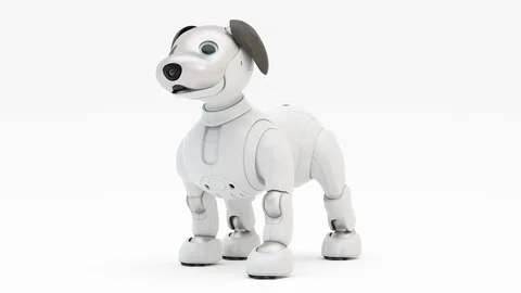 Robotic dog Aibo. Robot. 3d render. 4K. Looping motion. Stock Footage 113878282