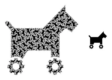 Robotic Dog Recursion Mosaic of Robotic Dog Items Illustrazione stock