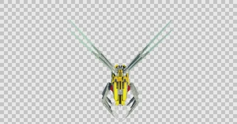 Robotic Drone Wasp Flying and Landing Video stock 63202795