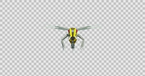 Robotic Drone Wasp Flying and Landing in Slow Motion Video stock 63230128